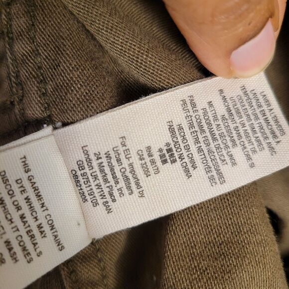 Free People Womens Faye Canvas Military Jacket Size Small Green Zip Up Lace Up - Picture 9 of 10